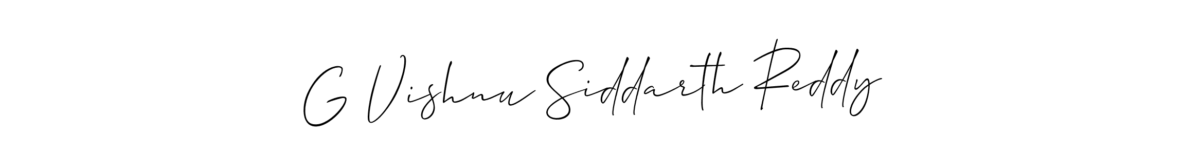 Make a beautiful signature design for name G Vishnu Siddarth Reddy. With this signature (Allison_Script) style, you can create a handwritten signature for free. G Vishnu Siddarth Reddy signature style 2 images and pictures png