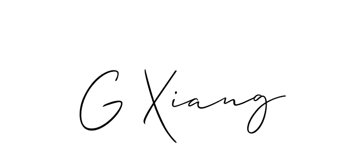 Allison_Script is a professional signature style that is perfect for those who want to add a touch of class to their signature. It is also a great choice for those who want to make their signature more unique. Get G Xiang name to fancy signature for free. G Xiang signature style 2 images and pictures png