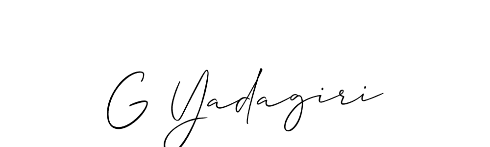 It looks lik you need a new signature style for name G Yadagiri. Design unique handwritten (Allison_Script) signature with our free signature maker in just a few clicks. G Yadagiri signature style 2 images and pictures png