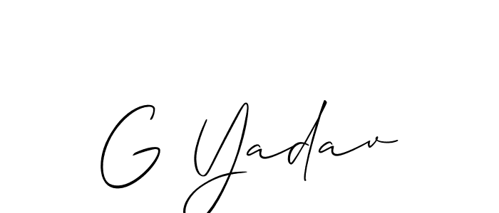 Similarly Allison_Script is the best handwritten signature design. Signature creator online .You can use it as an online autograph creator for name G Yadav. G Yadav signature style 2 images and pictures png