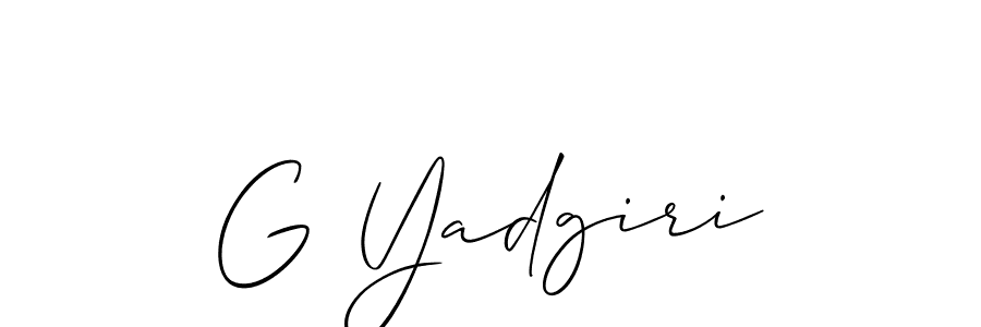 Also we have G Yadgiri name is the best signature style. Create professional handwritten signature collection using Allison_Script autograph style. G Yadgiri signature style 2 images and pictures png