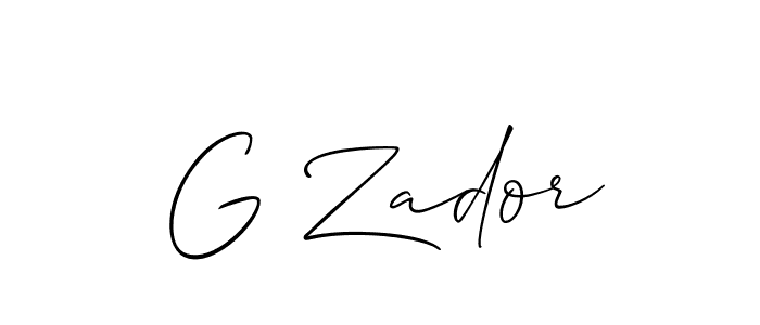 Design your own signature with our free online signature maker. With this signature software, you can create a handwritten (Allison_Script) signature for name G Zador. G Zador signature style 2 images and pictures png