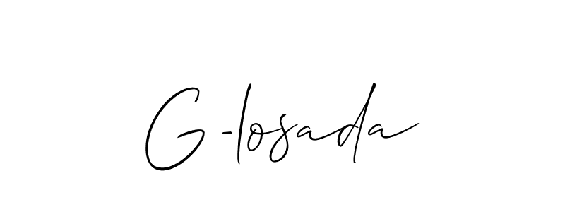 if you are searching for the best signature style for your name G-losada. so please give up your signature search. here we have designed multiple signature styles  using Allison_Script. G-losada signature style 2 images and pictures png