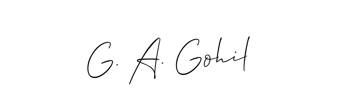 It looks lik you need a new signature style for name G. A. Gohil. Design unique handwritten (Allison_Script) signature with our free signature maker in just a few clicks. G. A. Gohil signature style 2 images and pictures png