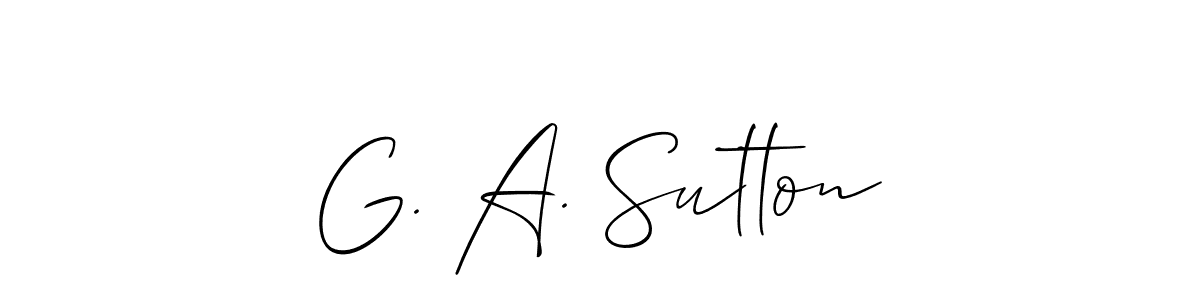 Make a beautiful signature design for name G. A. Sutton. With this signature (Allison_Script) style, you can create a handwritten signature for free. G. A. Sutton signature style 2 images and pictures png