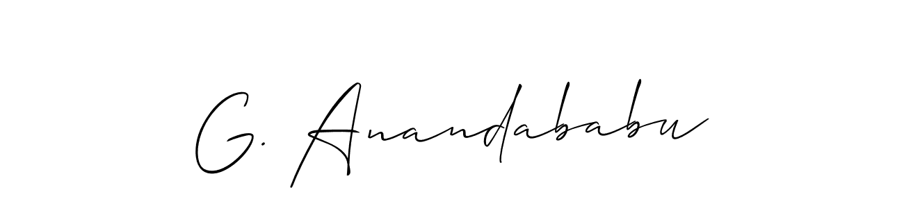 Also we have G. Anandababu name is the best signature style. Create professional handwritten signature collection using Allison_Script autograph style. G. Anandababu signature style 2 images and pictures png