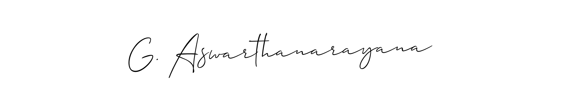 How to make G. Aswarthanarayana signature? Allison_Script is a professional autograph style. Create handwritten signature for G. Aswarthanarayana name. G. Aswarthanarayana signature style 2 images and pictures png