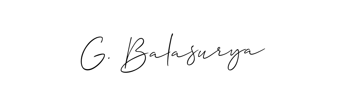 How to make G. Balasurya signature? Allison_Script is a professional autograph style. Create handwritten signature for G. Balasurya name. G. Balasurya signature style 2 images and pictures png