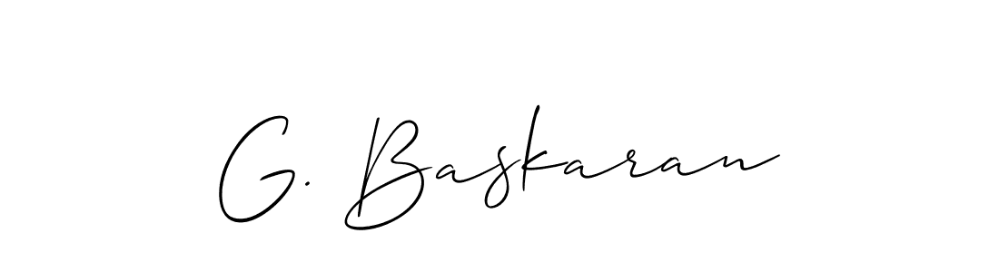 Design your own signature with our free online signature maker. With this signature software, you can create a handwritten (Allison_Script) signature for name G. Baskaran. G. Baskaran signature style 2 images and pictures png