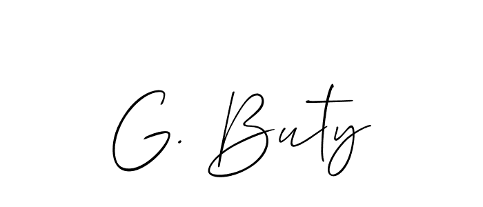 Make a short G. Buty signature style. Manage your documents anywhere anytime using Allison_Script. Create and add eSignatures, submit forms, share and send files easily. G. Buty signature style 2 images and pictures png