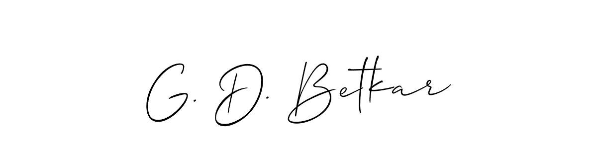 Create a beautiful signature design for name G. D. Betkar. With this signature (Allison_Script) fonts, you can make a handwritten signature for free. G. D. Betkar signature style 2 images and pictures png