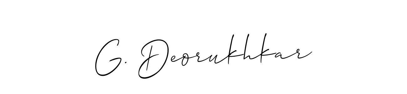 Design your own signature with our free online signature maker. With this signature software, you can create a handwritten (Allison_Script) signature for name G. Deorukhkar. G. Deorukhkar signature style 2 images and pictures png