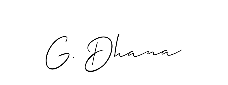 How to make G. Dhana signature? Allison_Script is a professional autograph style. Create handwritten signature for G. Dhana name. G. Dhana signature style 2 images and pictures png