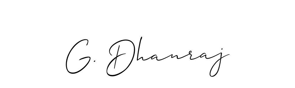 Also we have G. Dhanraj name is the best signature style. Create professional handwritten signature collection using Allison_Script autograph style. G. Dhanraj signature style 2 images and pictures png