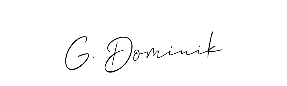 Allison_Script is a professional signature style that is perfect for those who want to add a touch of class to their signature. It is also a great choice for those who want to make their signature more unique. Get G. Dominik name to fancy signature for free. G. Dominik signature style 2 images and pictures png