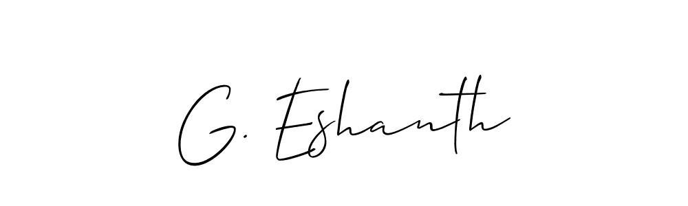 Also we have G. Eshanth name is the best signature style. Create professional handwritten signature collection using Allison_Script autograph style. G. Eshanth signature style 2 images and pictures png