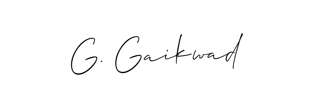 Also You can easily find your signature by using the search form. We will create G. Gaikwad name handwritten signature images for you free of cost using Allison_Script sign style. G. Gaikwad signature style 2 images and pictures png