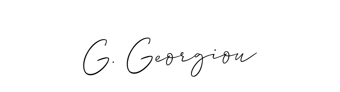 Make a short G. Georgiou signature style. Manage your documents anywhere anytime using Allison_Script. Create and add eSignatures, submit forms, share and send files easily. G. Georgiou signature style 2 images and pictures png