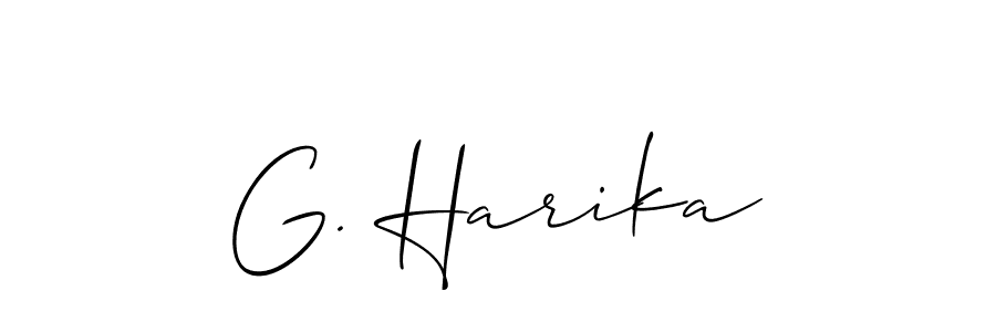 This is the best signature style for the G. Harika name. Also you like these signature font (Allison_Script). Mix name signature. G. Harika signature style 2 images and pictures png