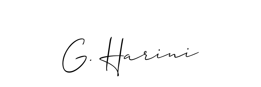 Design your own signature with our free online signature maker. With this signature software, you can create a handwritten (Allison_Script) signature for name G. Harini. G. Harini signature style 2 images and pictures png