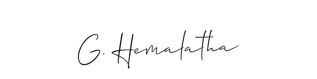 Design your own signature with our free online signature maker. With this signature software, you can create a handwritten (Allison_Script) signature for name G. Hemalatha. G. Hemalatha signature style 2 images and pictures png