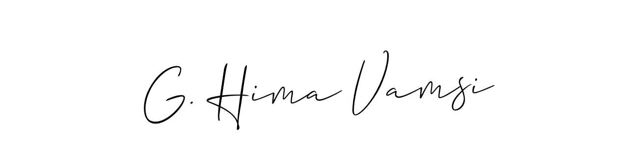 It looks lik you need a new signature style for name G. Hima Vamsi. Design unique handwritten (Allison_Script) signature with our free signature maker in just a few clicks. G. Hima Vamsi signature style 2 images and pictures png