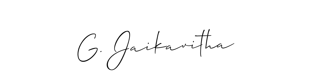 Design your own signature with our free online signature maker. With this signature software, you can create a handwritten (Allison_Script) signature for name G. Jaikavitha. G. Jaikavitha signature style 2 images and pictures png