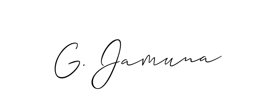 How to make G. Jamuna signature? Allison_Script is a professional autograph style. Create handwritten signature for G. Jamuna name. G. Jamuna signature style 2 images and pictures png