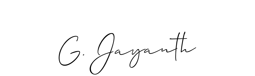 The best way (Allison_Script) to make a short signature is to pick only two or three words in your name. The name G. Jayanth include a total of six letters. For converting this name. G. Jayanth signature style 2 images and pictures png