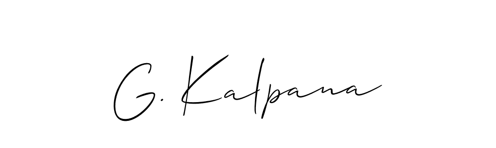 The best way (Allison_Script) to make a short signature is to pick only two or three words in your name. The name G. Kalpana include a total of six letters. For converting this name. G. Kalpana signature style 2 images and pictures png