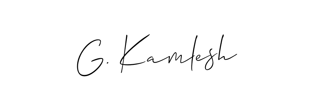 Also You can easily find your signature by using the search form. We will create G. Kamlesh name handwritten signature images for you free of cost using Allison_Script sign style. G. Kamlesh signature style 2 images and pictures png