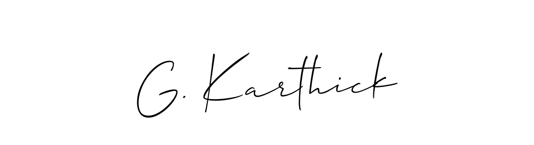 How to make G. Karthick signature? Allison_Script is a professional autograph style. Create handwritten signature for G. Karthick name. G. Karthick signature style 2 images and pictures png