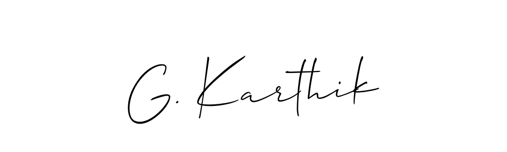 You can use this online signature creator to create a handwritten signature for the name G. Karthik. This is the best online autograph maker. G. Karthik signature style 2 images and pictures png