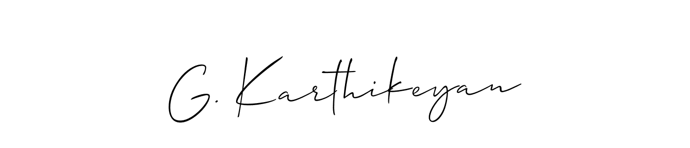 Also we have G. Karthikeyan name is the best signature style. Create professional handwritten signature collection using Allison_Script autograph style. G. Karthikeyan signature style 2 images and pictures png