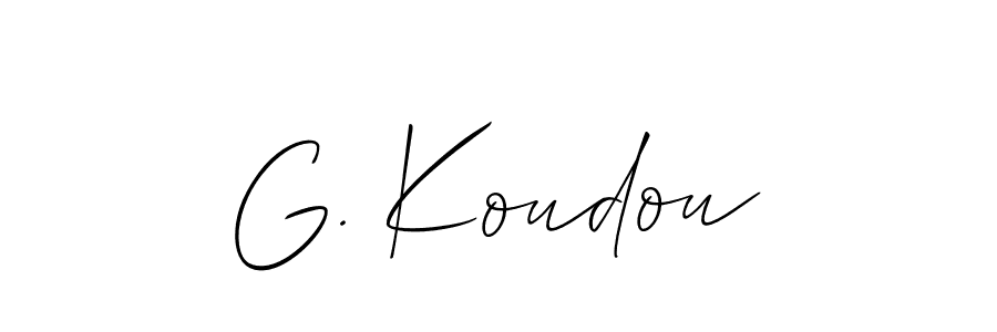 Make a short G. Koudou signature style. Manage your documents anywhere anytime using Allison_Script. Create and add eSignatures, submit forms, share and send files easily. G. Koudou signature style 2 images and pictures png