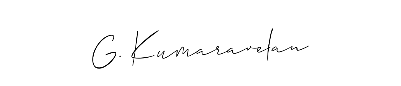 How to make G. Kumaravelan name signature. Use Allison_Script style for creating short signs online. This is the latest handwritten sign. G. Kumaravelan signature style 2 images and pictures png