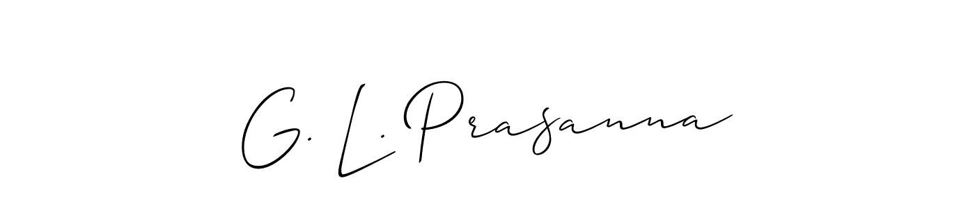 Similarly Allison_Script is the best handwritten signature design. Signature creator online .You can use it as an online autograph creator for name G. L. Prasanna. G. L. Prasanna signature style 2 images and pictures png