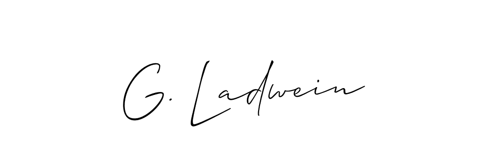 How to Draw G. Ladwein signature style? Allison_Script is a latest design signature styles for name G. Ladwein. G. Ladwein signature style 2 images and pictures png