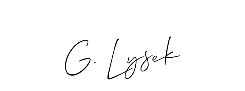 It looks lik you need a new signature style for name G. Lysek. Design unique handwritten (Allison_Script) signature with our free signature maker in just a few clicks. G. Lysek signature style 2 images and pictures png