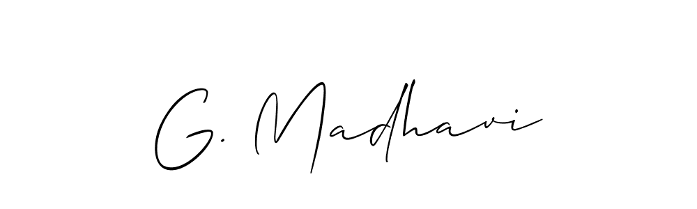 if you are searching for the best signature style for your name G. Madhavi. so please give up your signature search. here we have designed multiple signature styles  using Allison_Script. G. Madhavi signature style 2 images and pictures png