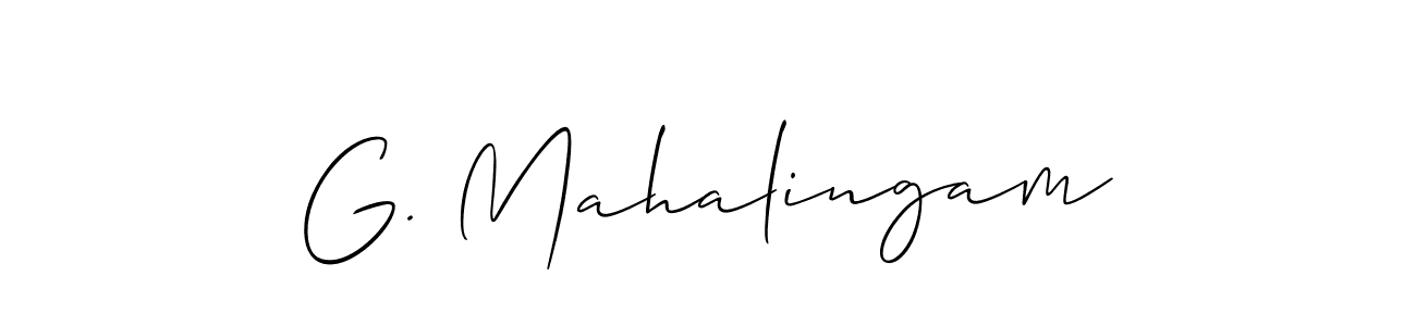 Also we have G. Mahalingam name is the best signature style. Create professional handwritten signature collection using Allison_Script autograph style. G. Mahalingam signature style 2 images and pictures png