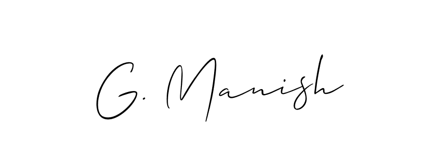 Also You can easily find your signature by using the search form. We will create G. Manish name handwritten signature images for you free of cost using Allison_Script sign style. G. Manish signature style 2 images and pictures png