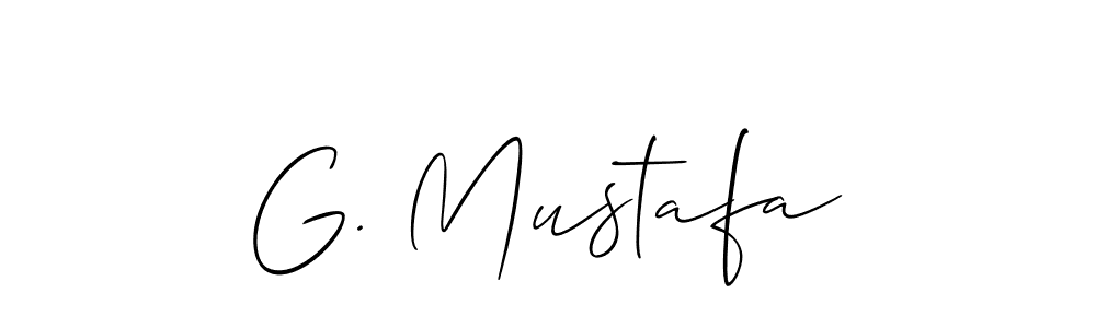 Make a beautiful signature design for name G. Mustafa. With this signature (Allison_Script) style, you can create a handwritten signature for free. G. Mustafa signature style 2 images and pictures png