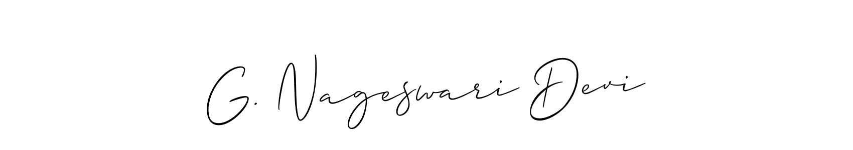 Use a signature maker to create a handwritten signature online. With this signature software, you can design (Allison_Script) your own signature for name G. Nageswari Devi. G. Nageswari Devi signature style 2 images and pictures png