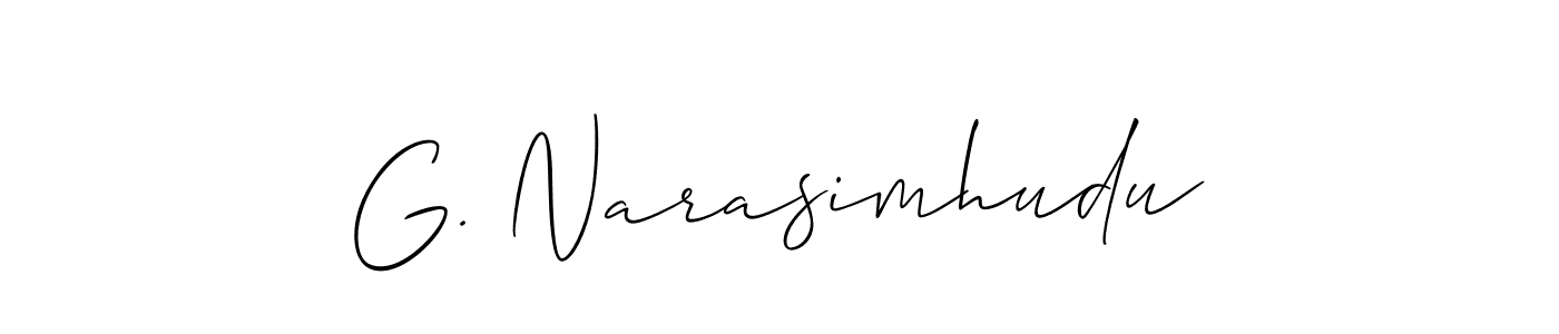Make a beautiful signature design for name G. Narasimhudu. With this signature (Allison_Script) style, you can create a handwritten signature for free. G. Narasimhudu signature style 2 images and pictures png