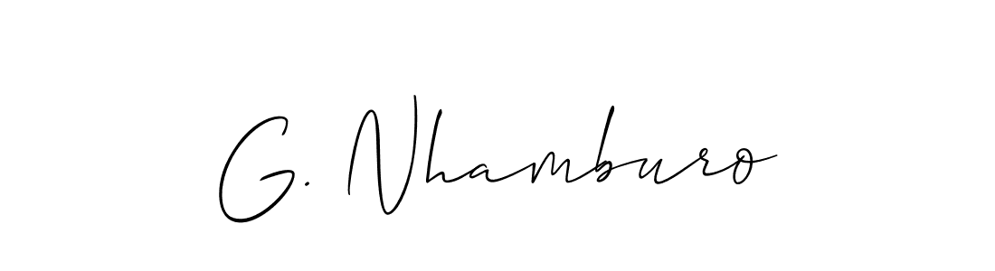 Also You can easily find your signature by using the search form. We will create G. Nhamburo name handwritten signature images for you free of cost using Allison_Script sign style. G. Nhamburo signature style 2 images and pictures png