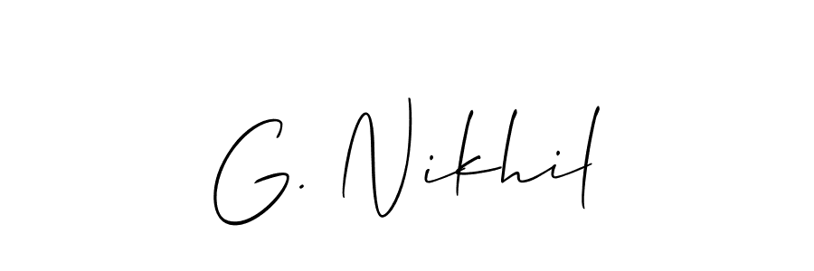 Make a beautiful signature design for name G. Nikhil. With this signature (Allison_Script) style, you can create a handwritten signature for free. G. Nikhil signature style 2 images and pictures png