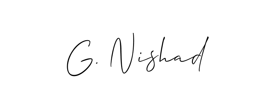 Create a beautiful signature design for name G. Nishad. With this signature (Allison_Script) fonts, you can make a handwritten signature for free. G. Nishad signature style 2 images and pictures png