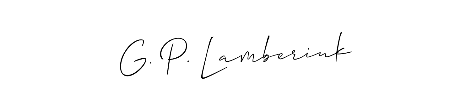 Design your own signature with our free online signature maker. With this signature software, you can create a handwritten (Allison_Script) signature for name G. P. Lamberink. G. P. Lamberink signature style 2 images and pictures png