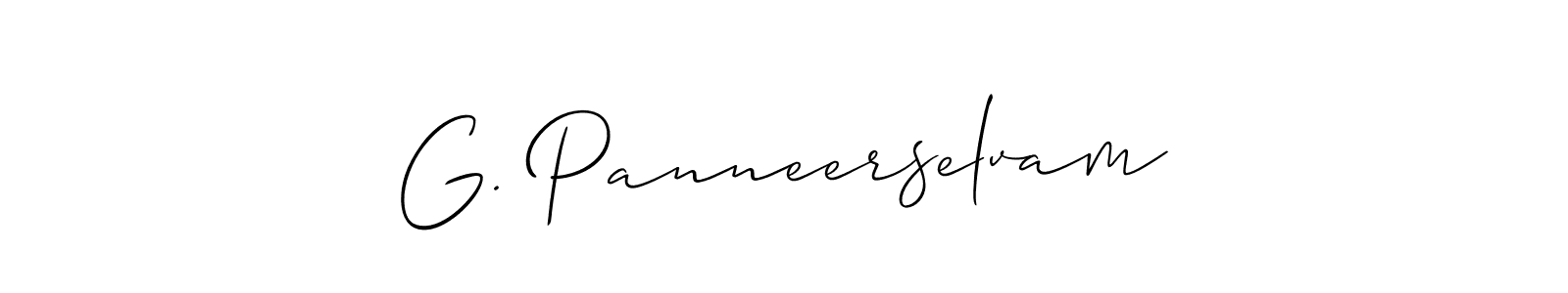 It looks lik you need a new signature style for name G. Panneerselvam. Design unique handwritten (Allison_Script) signature with our free signature maker in just a few clicks. G. Panneerselvam signature style 2 images and pictures png